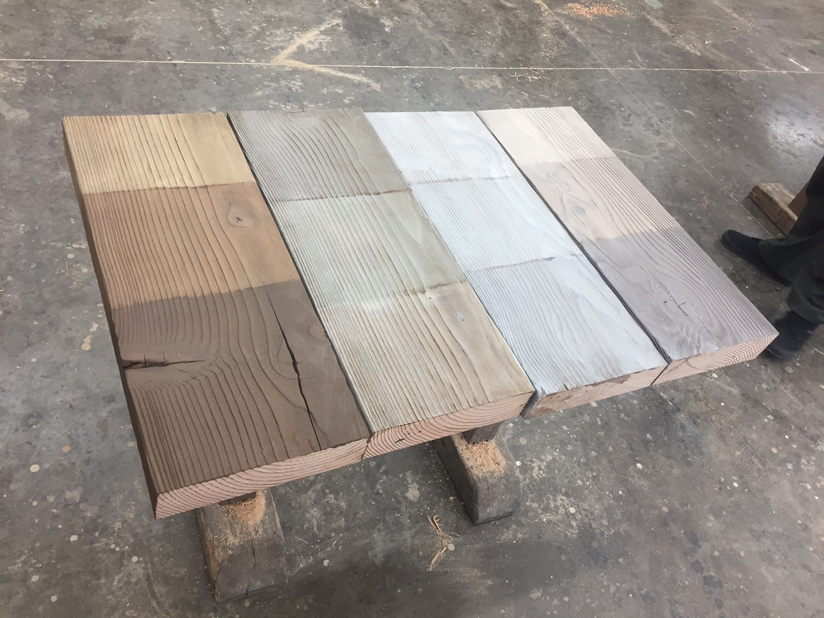 Color option samples for a client looking to match a particular tone.