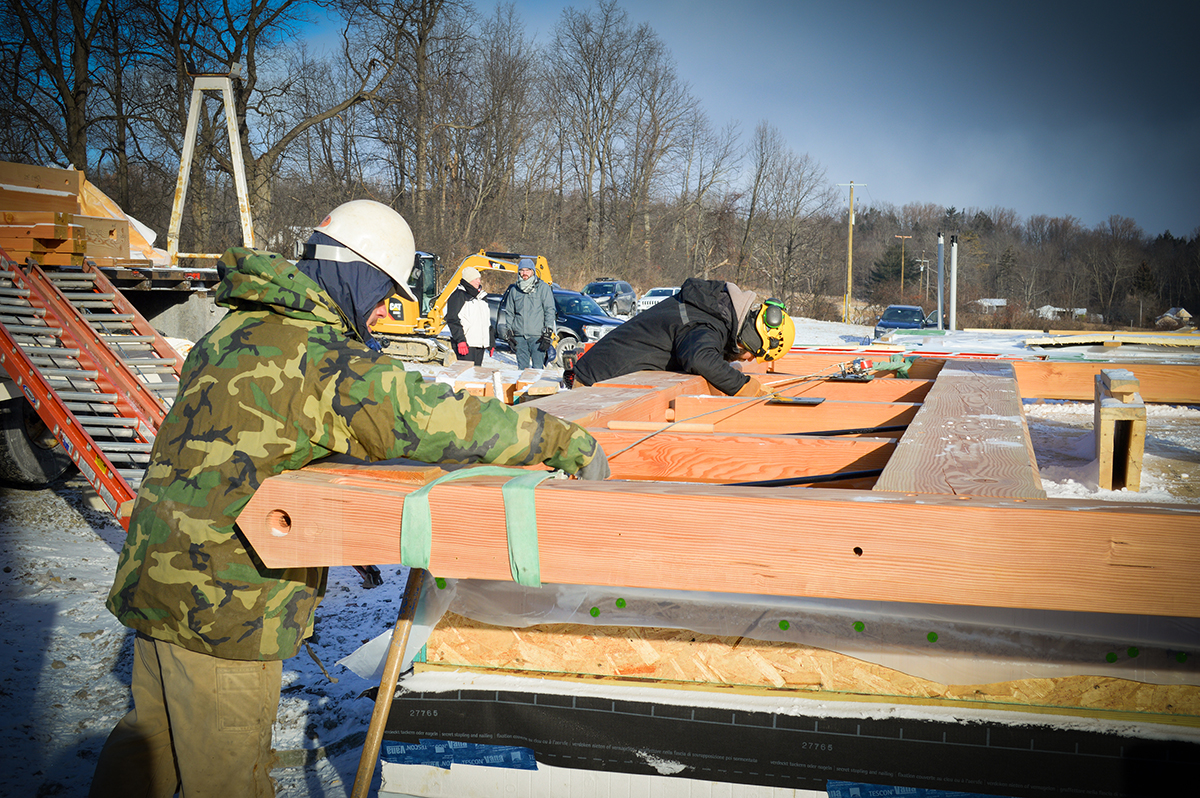 Timber Home Raising by New Energy Works in Ithaca, NY
