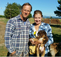Phil and Rocio with their new Aussie pup Sherlock.
