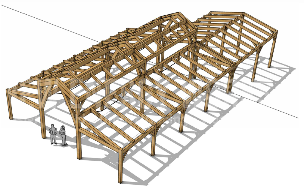3D timber frame model